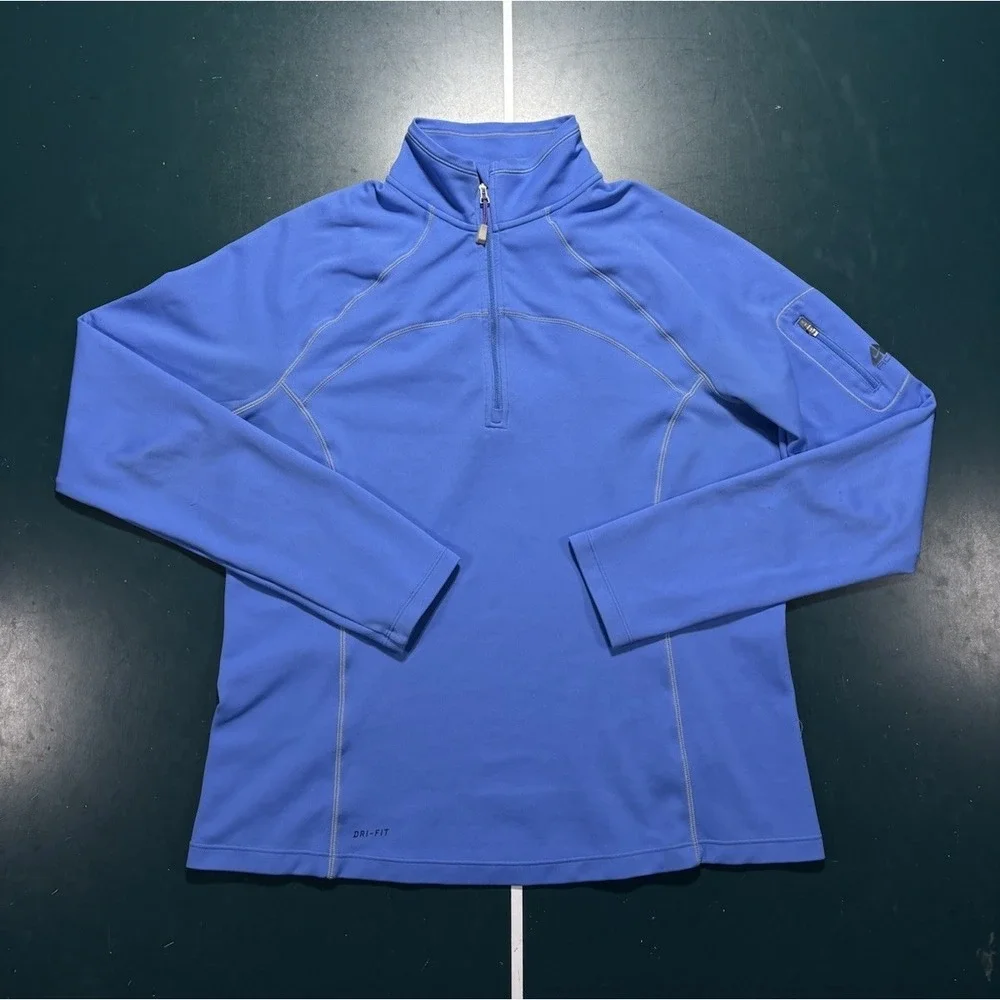 Nike ACG Dri-FIT Pullover Women's XL 1/4 Zip Running Shirt Long Sleeve Baby Blue